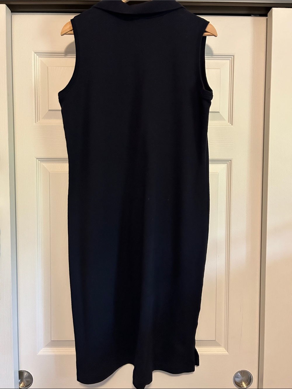 Laura Ashley Sleeveless Polo Midi Navy Dress Size XL 100% Cotton - Picture 3 of 6
